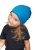 Children´s cotton cap, black+dark turquoise