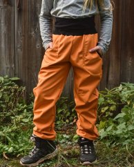 Kinder Softshellhose mit Fleece – orange