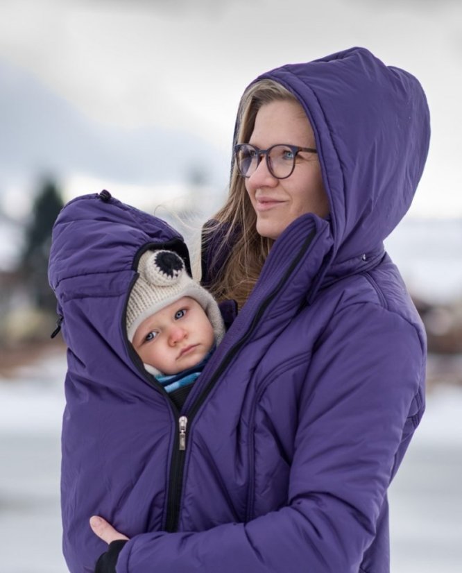 Zimní těhotenská a nosící bunda Zora, fialová