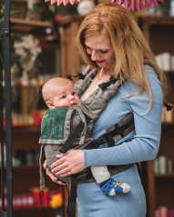 Ergonomische Babytrage für Neugeborene, graugrün