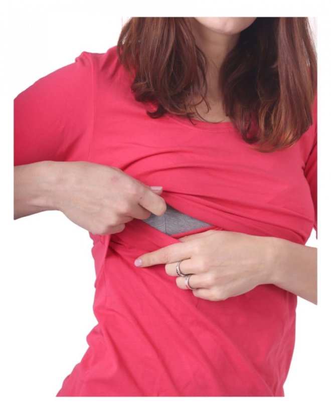 Nursing T-shirt Catherine, 3/4 sleeves – salmon pink