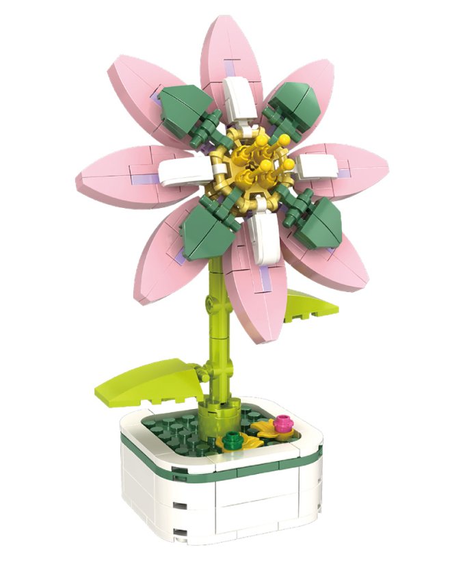 Clematis Klemmbaustein-Set (172 Teile) – Blume zum Bauen mit Standfuß