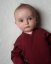Baby wrap bodysuit onesie, wine red