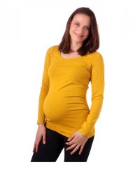 Maternity T-shirt Johanka, long sleeve, mustard