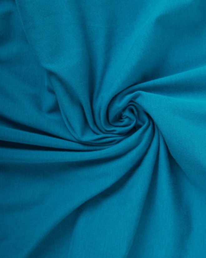Baumwoll-Jersey mit Elasthan, 1 Meter, 165 g/m2, dunkeltürkis