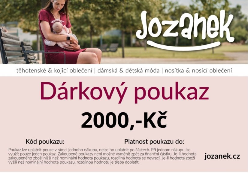 Dárkový poukaz Jožánek® v hodnotě 2000,-Kč
