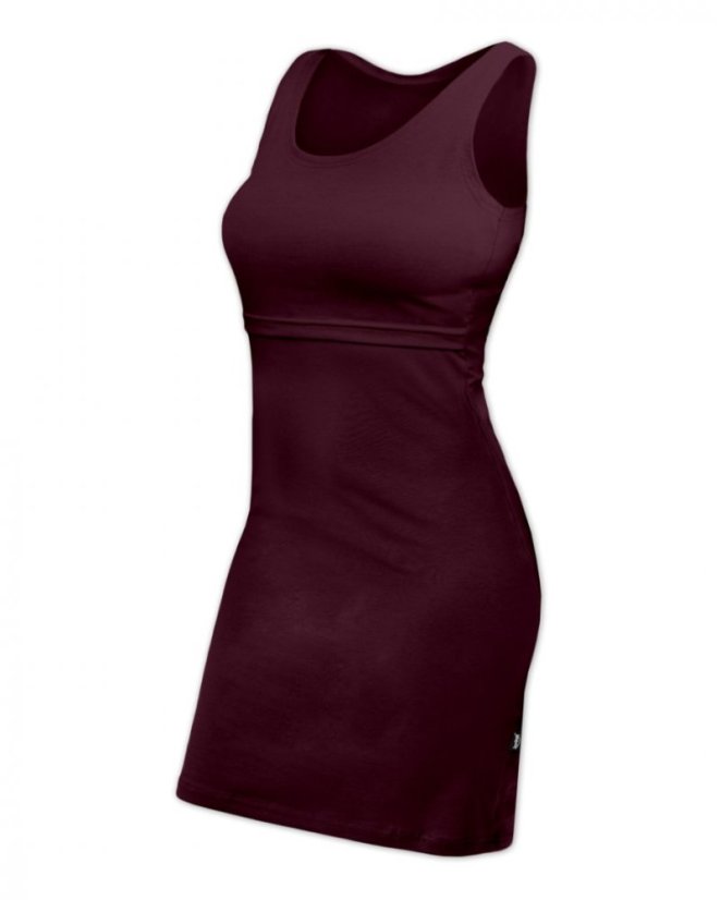 Breast-feeding dress Elena, short sleeves, bordeaux - Size: L/XL