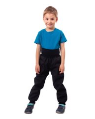 Jarné / letné detské softshellové nohavice, čierne