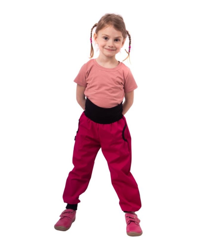Kinder Softshellhose ohne Fleece – rosa - Größe: 110
