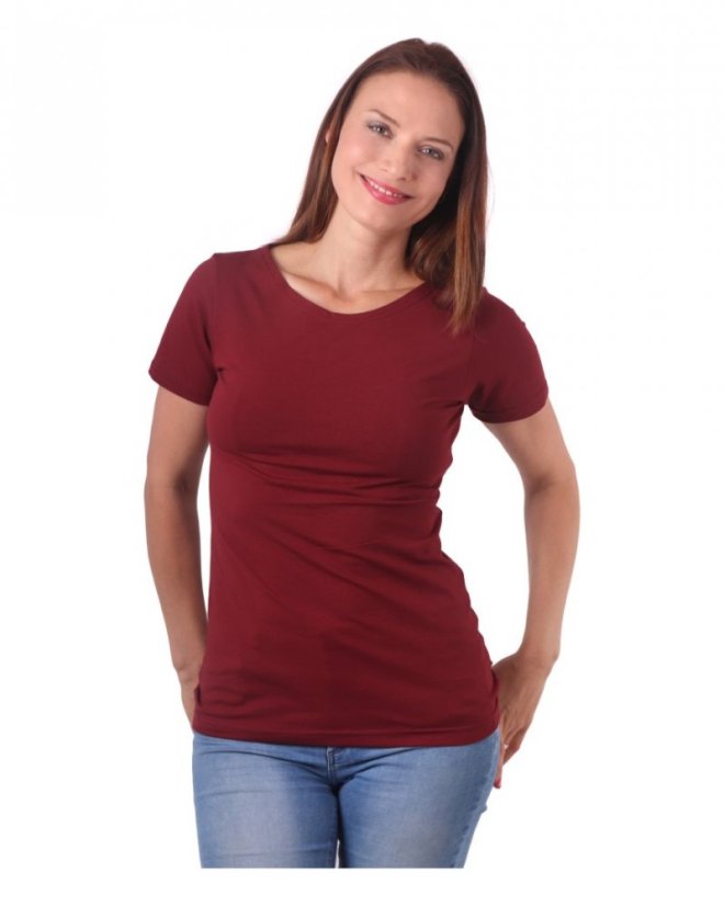 Women’s T-shirt Natalie, short sleeves, wine red