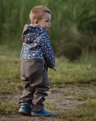 Dětská softshellová kombinéza – pandy a béžová