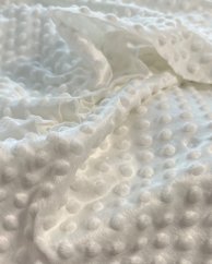 Minky s 3D puntíky, bílé "off white", 1,5 m
