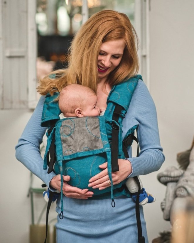 Ergonomische Babytrage für Neugeborene – türkis