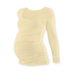 Maternity T-shirt Johanka, long sleeve, WHITE COFFEE XXL/XXXL