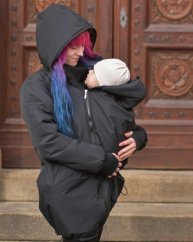 Zimní nosicí bunda/kabát Freya + TĚHOTENSKÁ VSADKA, černá