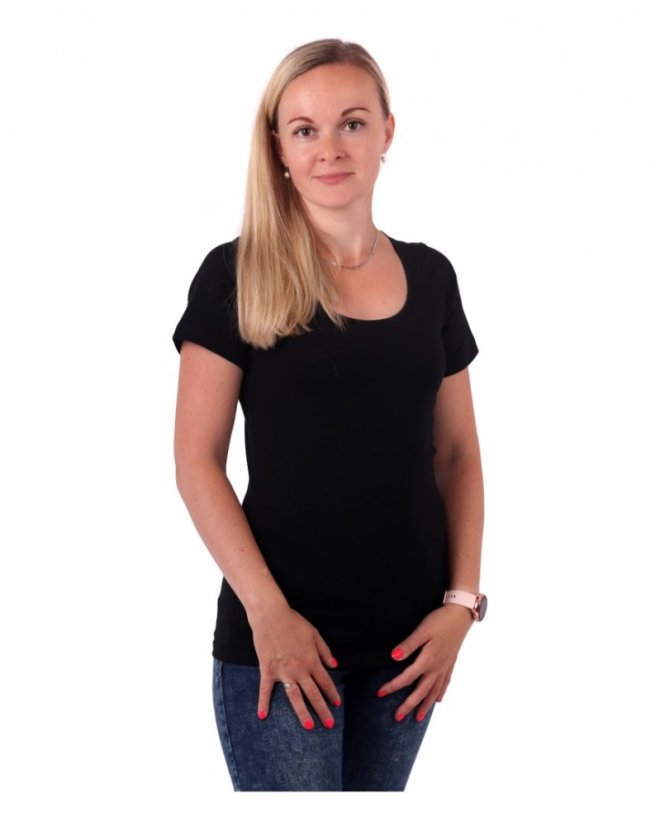 Dámske tričko Brigita, krátky rukáv, čierna - Veľkosť: S/M