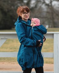 Softshellová NOSÍCÍ bunda Andrea + TĚHOTENSKÁ vsadka, petrolejová