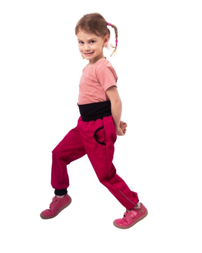 Kinder Softshellhose ohne Fleece – rosa - Größe: 110