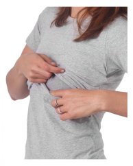 Breast-feeding T-shirt Lena, short sleeves, grey melange