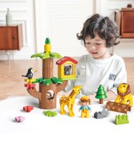 Stavebnice zvířátka v džungli – velké kostky pro děti od 3 let, 37 dílků