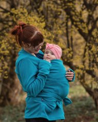 Maternity and babywearing wrapping fleece jacket Zina, PETROLEUM