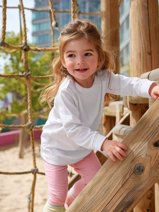 Dětské tričko, dlouhý rukáv, bílé