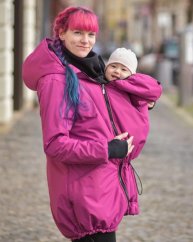 Zimný kabát na nosenie detí Freya + TEHOTENSKÁ VSADKA, ružový