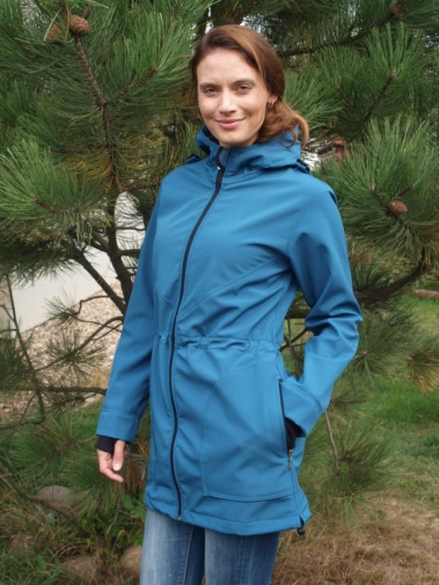 Babywearing softshell jacket Alice (front/back use) + MATERNITY INSERT, PETROLEUM - Size: M/L