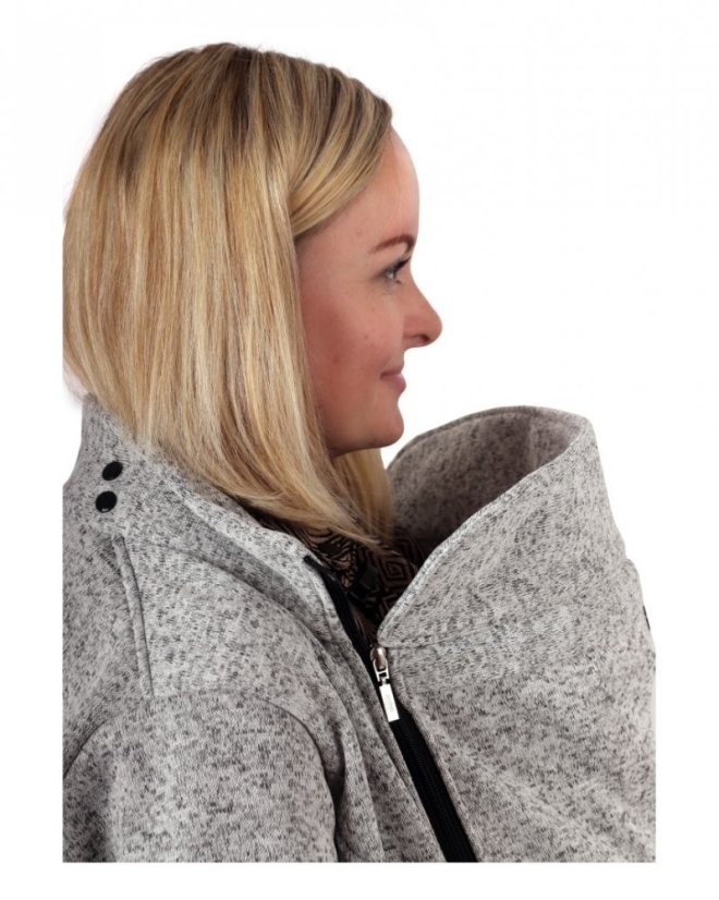 Babywearing sweater (front babywearing only) Elsa, grey melange - Size: XS