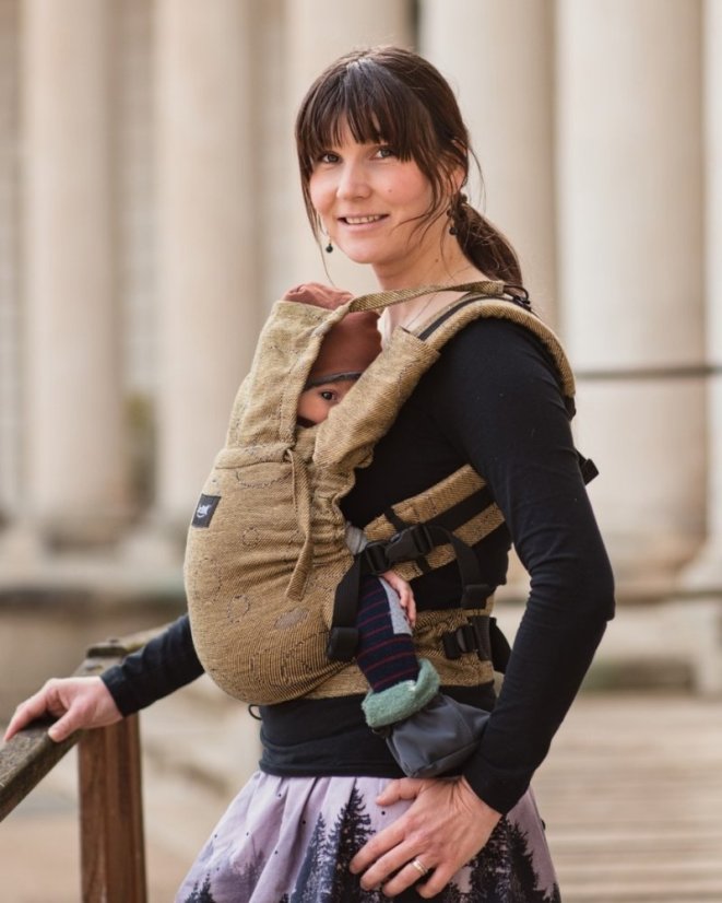 Ergonomische Babytrage für Neugeborene, Senffarbe