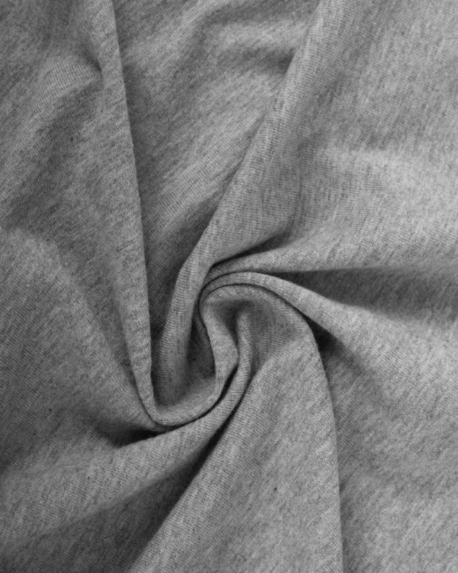 Bavlněný úplet s elastanem, 1 metr, 185gr/m2, šedý melír