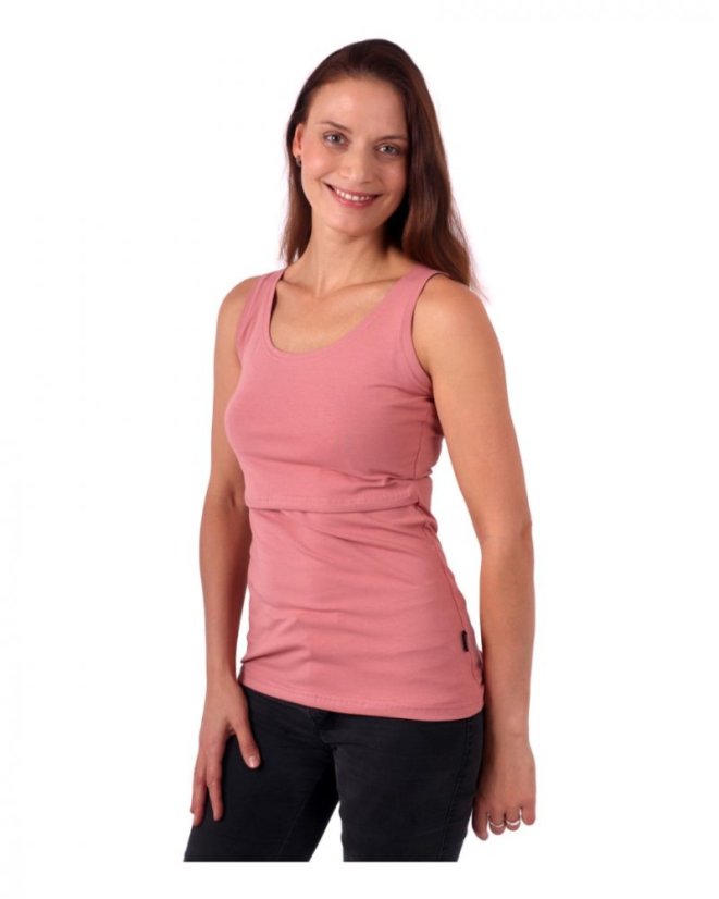 Breast-feeding T-shirt Katerina, no sleeves, old pink - Size: S/M