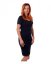 Breast-feeding dress Elena, short sleeves, dark blue - Size: L/XL