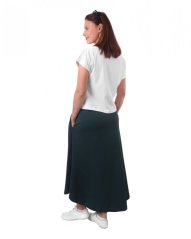 Long skirt with pockets Linda, dark green