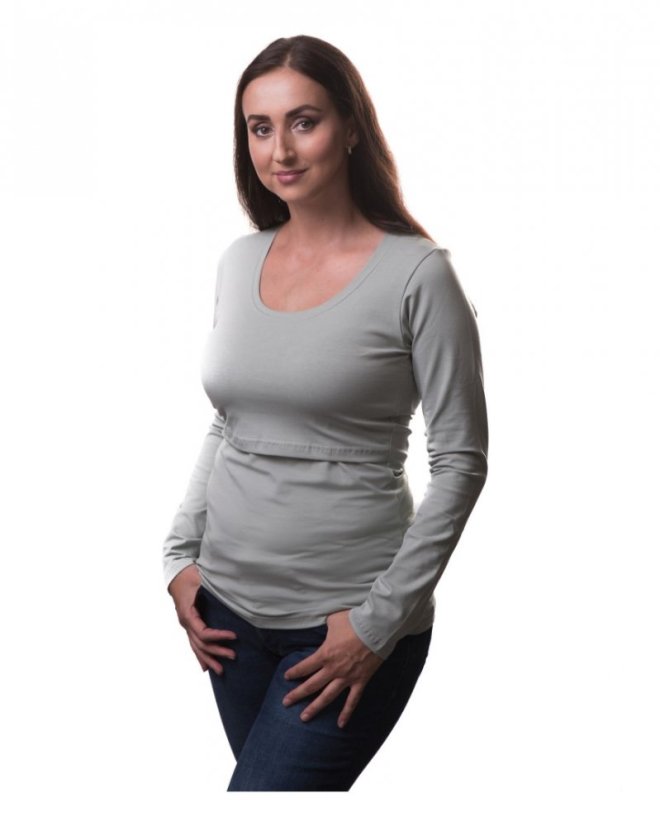 Nursing T-shirt Catherine, long sleeves – olive - Size: S/M