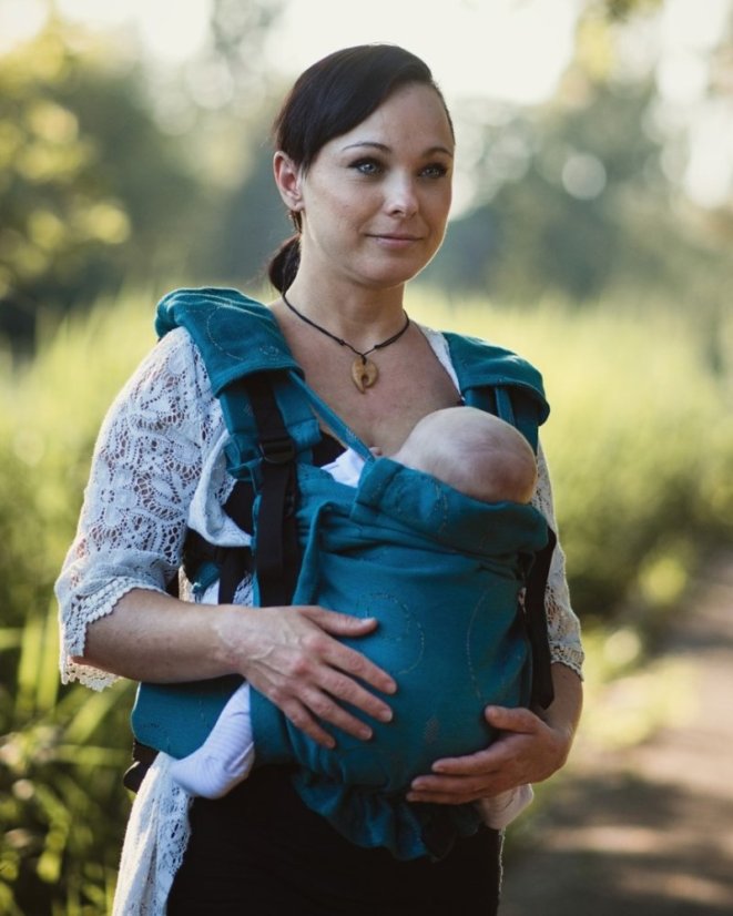 Ergonomische Babytrage für Neugeborene – türkis