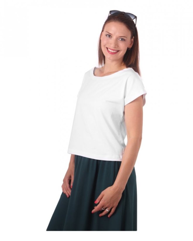 Crop Top T-shirt Edita, weiß - Größe: M/L