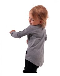 T-shirt für Mädchen, langarm, grau meliert