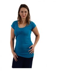 Breast-feeding T-shirt, short sleeves, DARK TURQUOISE