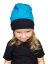 Dětská čepice bavlněná, oboustranná, černá+tmavý tyrkys