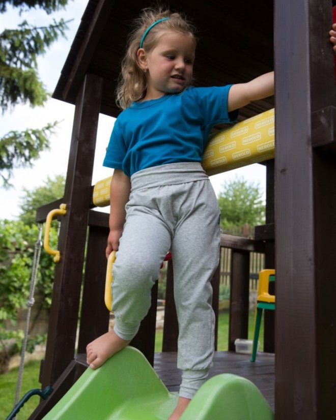 Baggy pants for kids, grey melange
