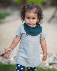 Baby cotton dribble bib, dark green