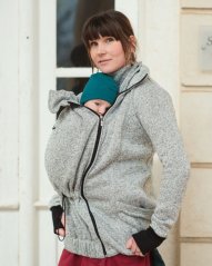 Babywearing sweater (front babywearing only) Elsa, grey melange