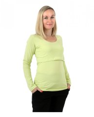 Tričko na dojčenie Katarína, dlhý rukáv, svetlozelená