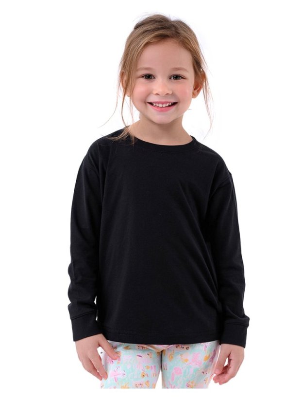 Dětské tričko, dlouhý rukáv, černé