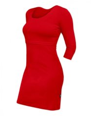 Breast-feeding dress Elena, 3/4 sleeves, red