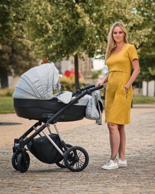 Nursing dress Thea, mustard