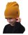 Children´s cotton cap, black+ mustard