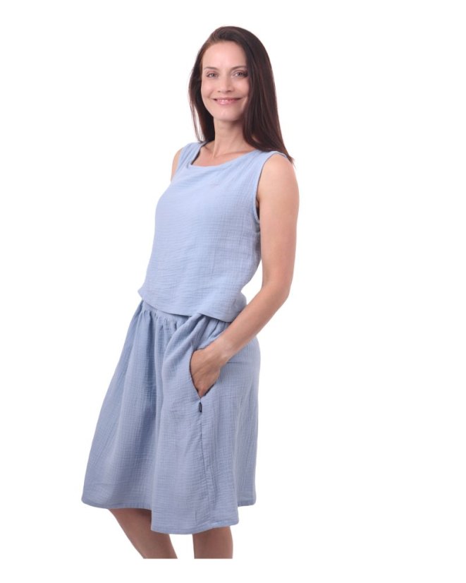 Muslin nursing dress Marlen, light blue