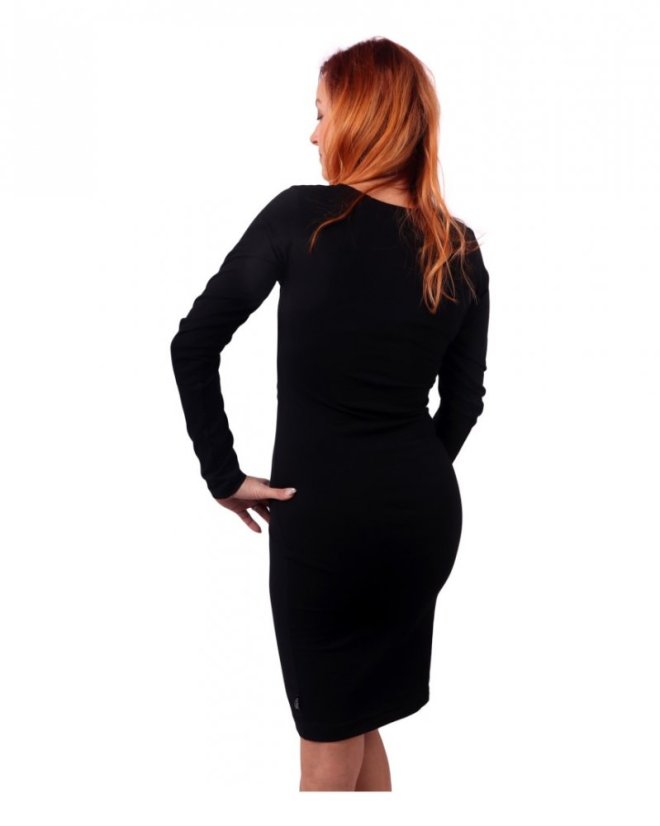 Breast-feeding dress Elena, long sleeves, black - Size: M/L
